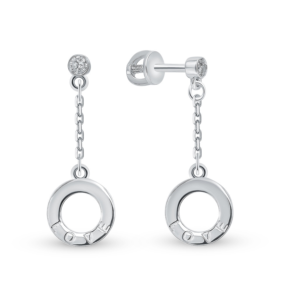 

Серьги из серебра с фианитом 585Gold 702008625, 702008625