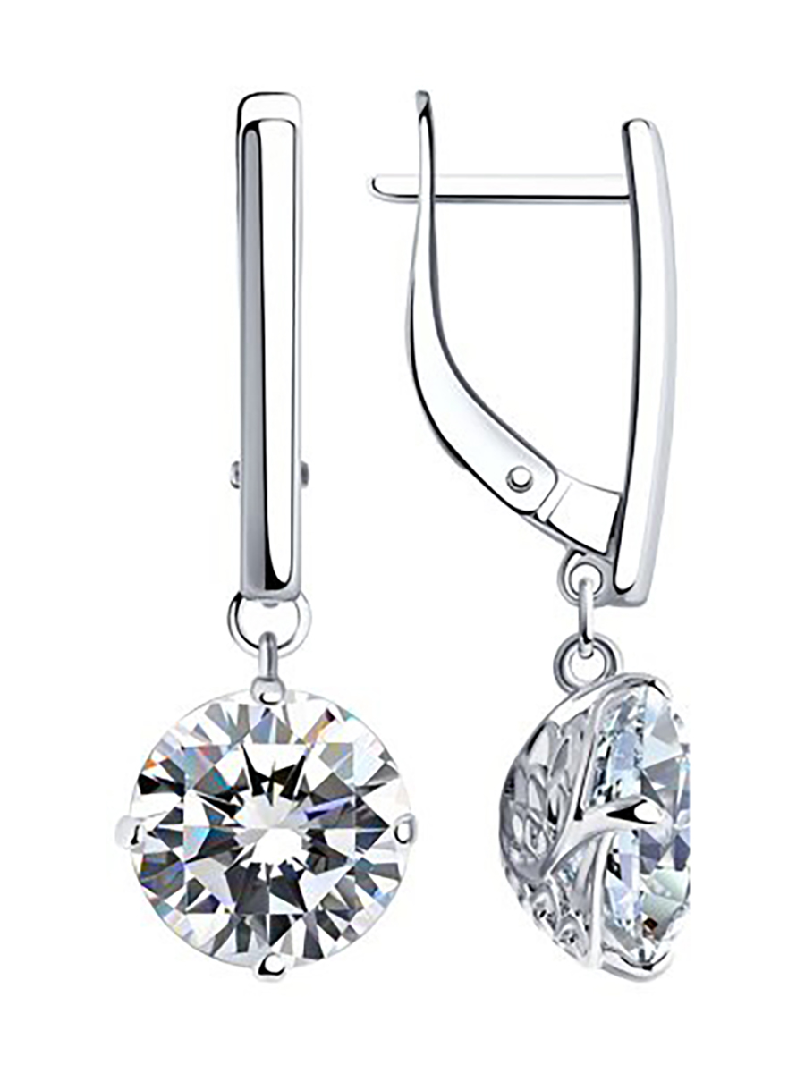

Серьги подвески из серебра 585Gold 702008762, фианит, 702008762