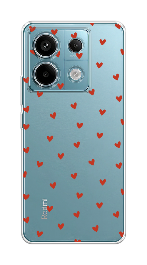 

Чехол на Xiaomi Redmi Note 13 Pro 5G "Red hearts", Красный;прозрачный, 320150-1