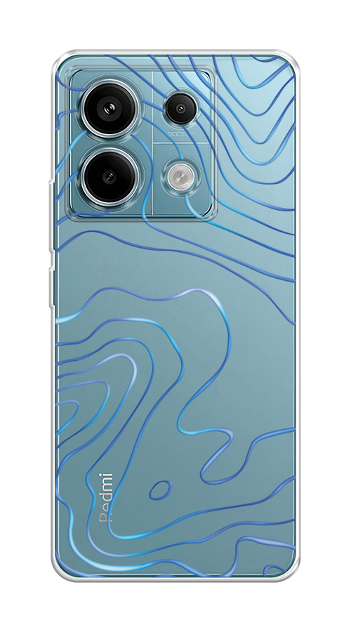 

Чехол на Xiaomi Redmi Note 13 Pro 5G "Blue lines", Прозрачный;синий, 320150-1