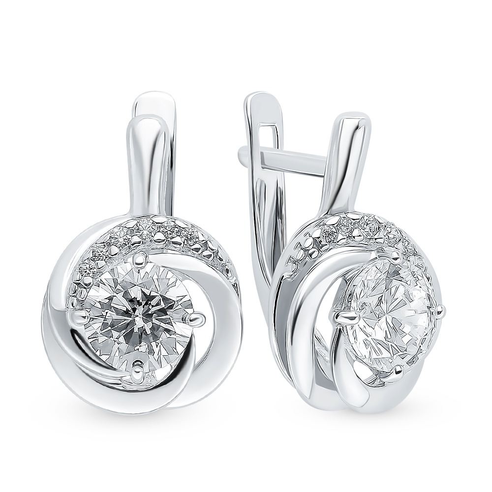 

Серьги из серебра 585Gold 702008782, фианит, 702008782