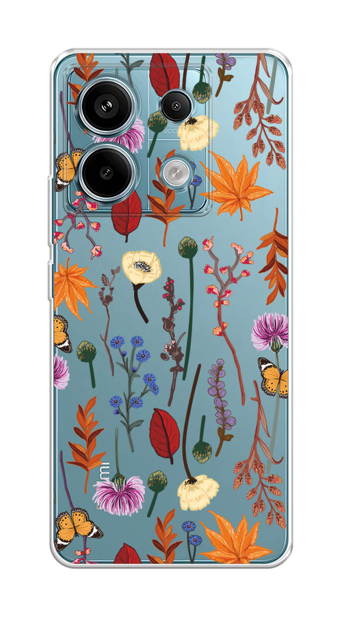

Чехол на Xiaomi Redmi Note 13 Pro 5G "Orange Purple flowers", Оранжевый;красный;розовый;желтый;прозрачный, 320150-1