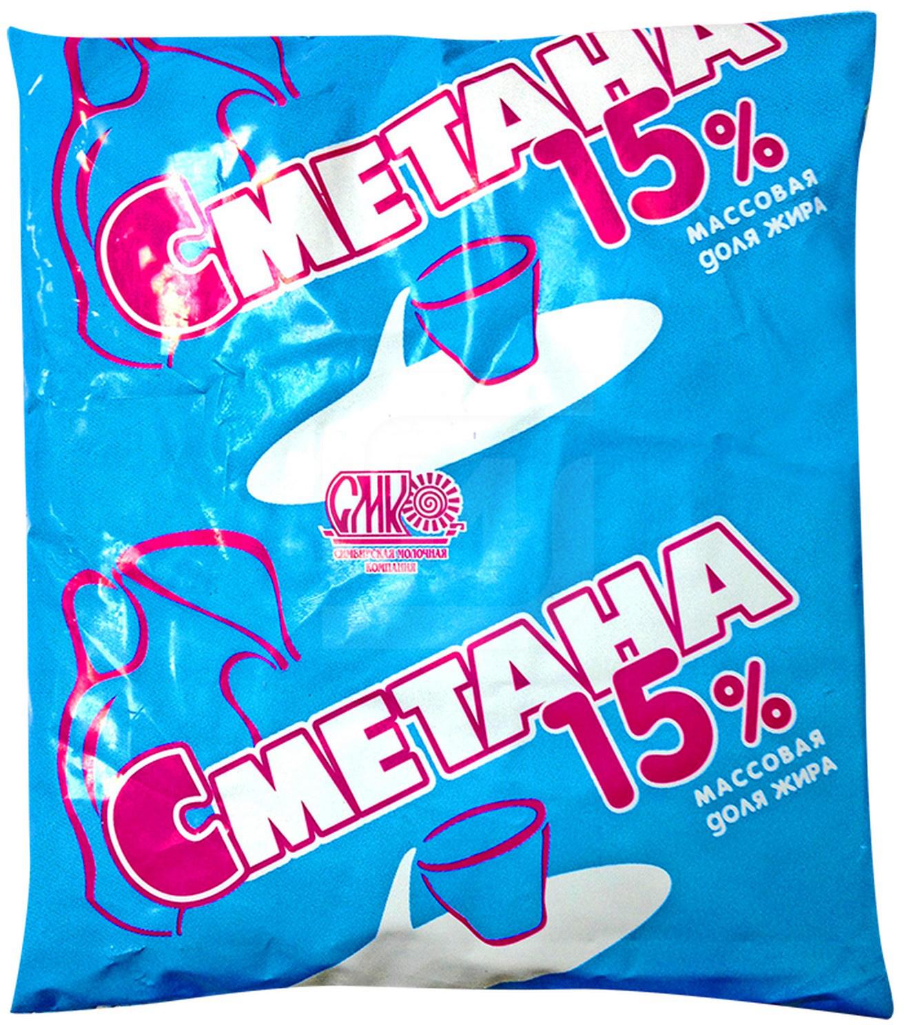 фото Сметана смк 15% бзмж 450 г