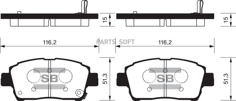 

Тормозные колодки Sangsin brake передние SP1232, SP1232