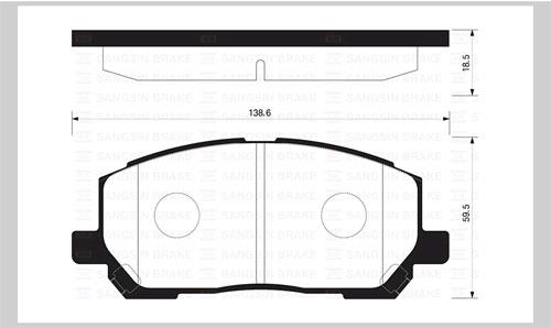 

Тормозные колодки Sangsin brake передние SP1384, SP1384