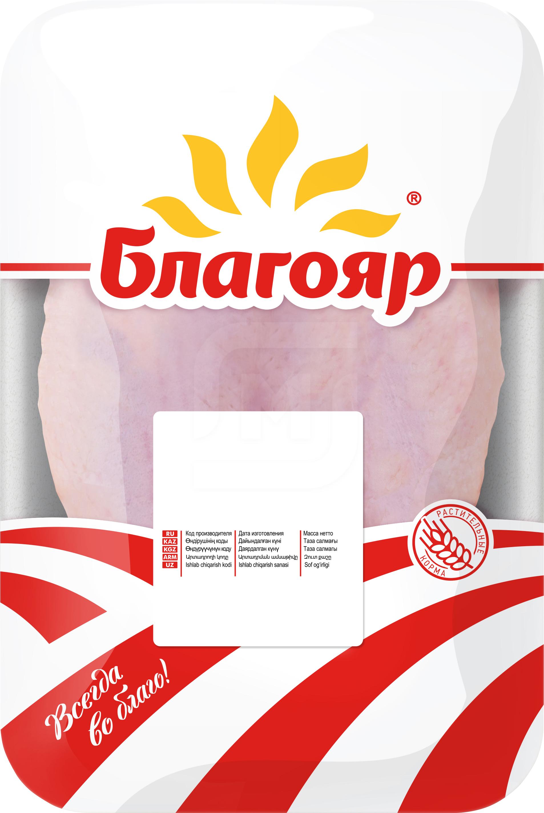 

Грудка цыпленка-бройлера на кости с кожей Благояр охлажденная +-1 кг
