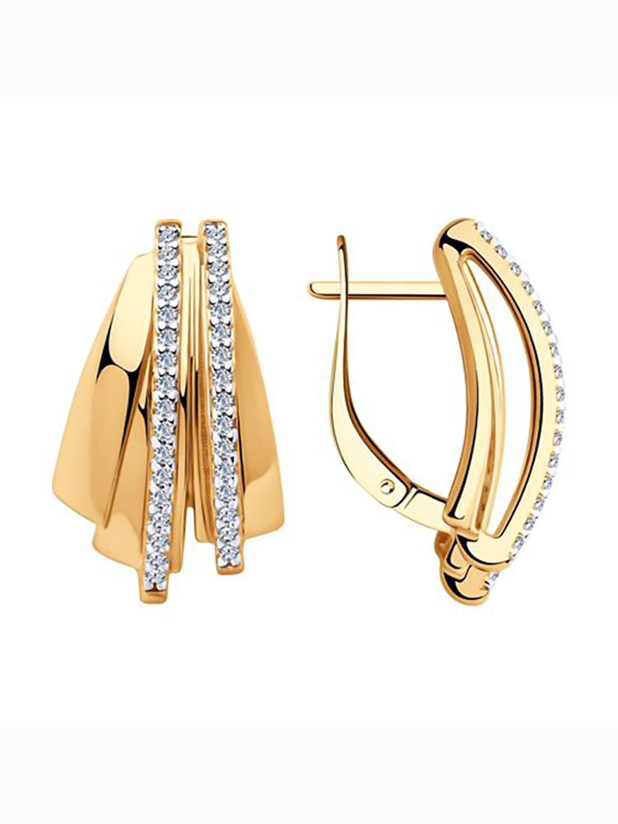 

Серьги из серебра 585Gold 702008824, фианит, 702008824