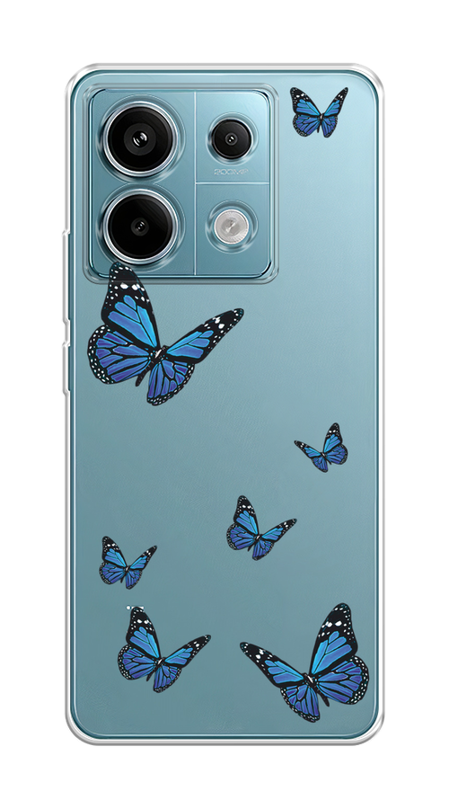 

Чехол на Xiaomi Redmi Note 13 Pro 5G "Blue butterflies", Синий;черный, 320150-1