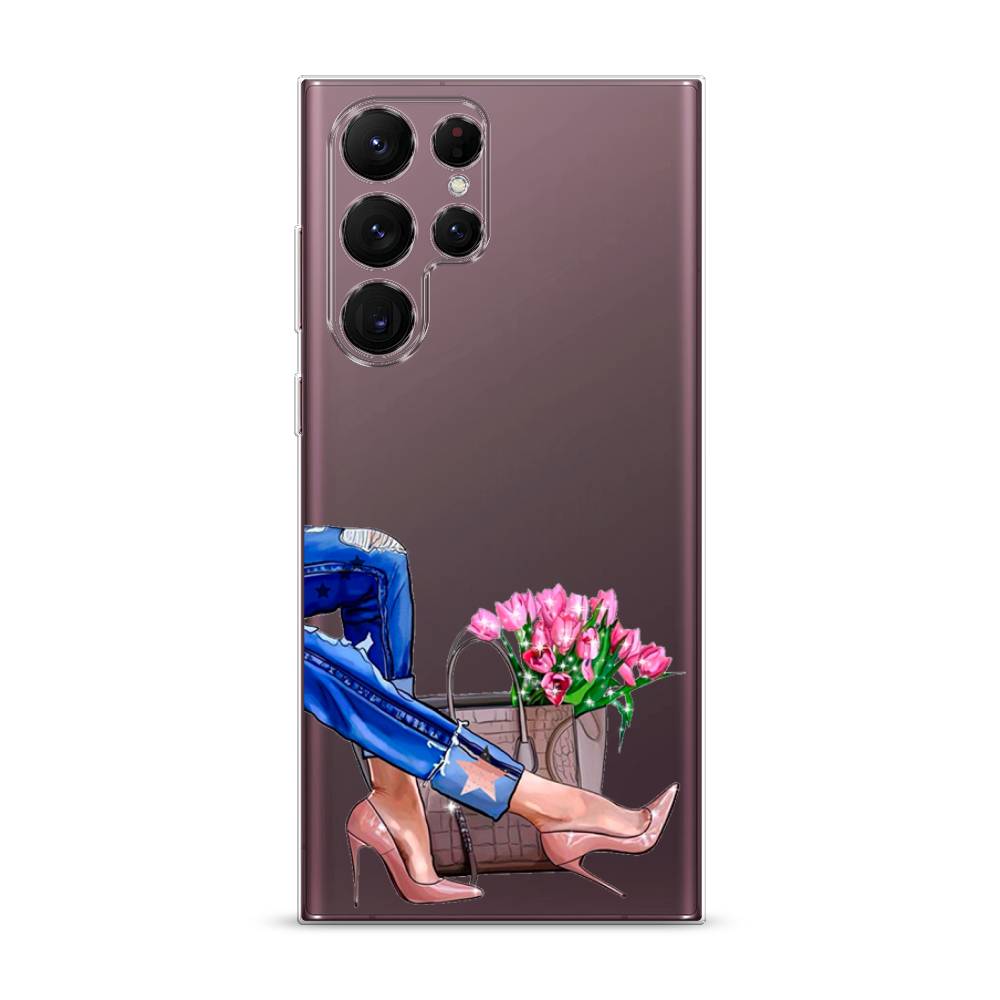 

Чехол Awog на Samsung Galaxy S22 Ultra / Самсунг S22 Ultra "Каблучки", Голубой;коричневый;розовый, 2104050-7
