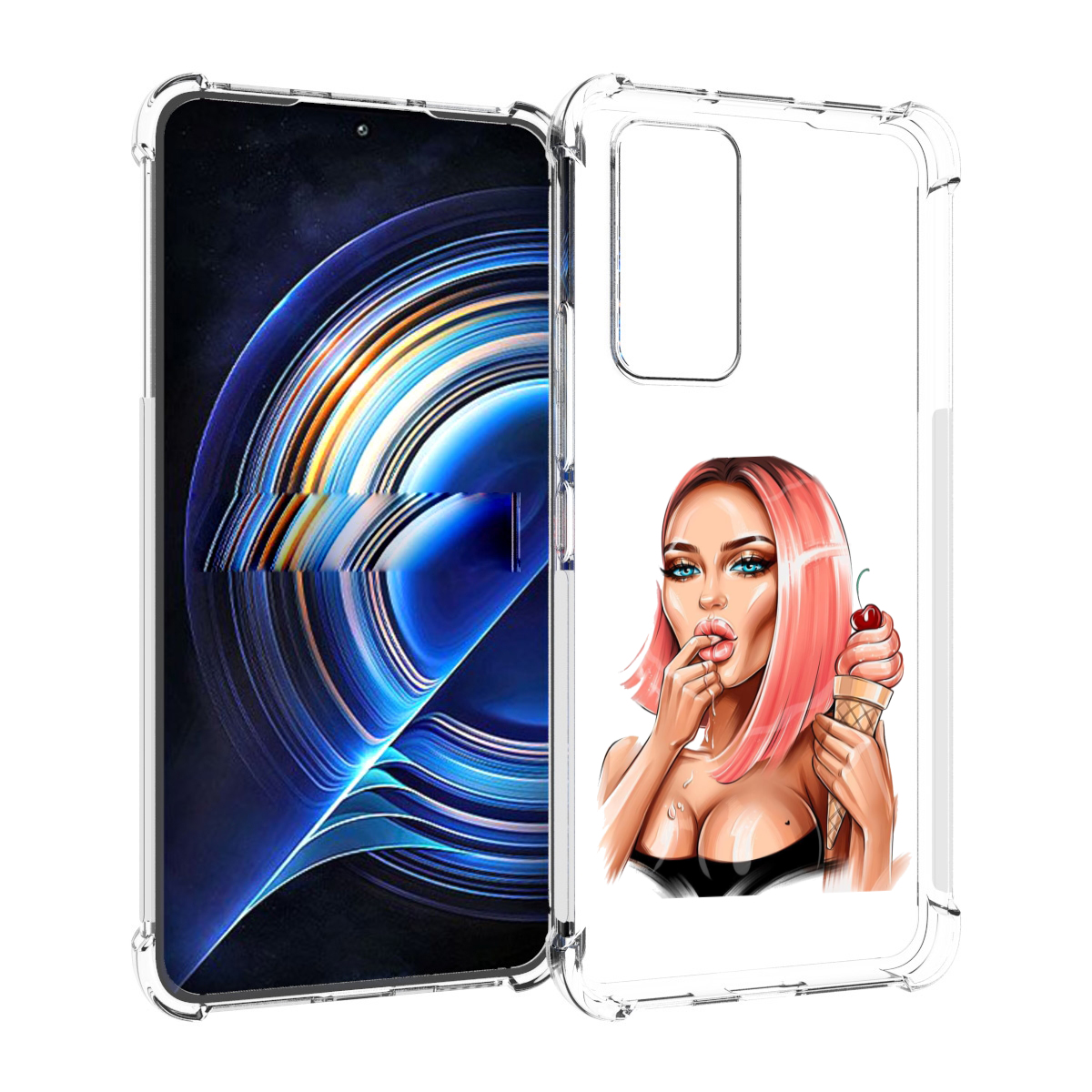 

Чехол MyPads Девушка-и-мороженое женский для Tecno Camon 19 Neo, Прозрачный, Tocco