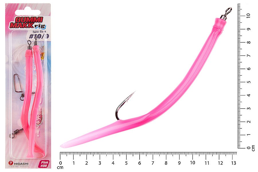 

Оснастка морская для рыбалки HIGASHI Gummi Makk rig SB2 #06 Pink #10 0, Розовый, Gummi Makk rig SB2