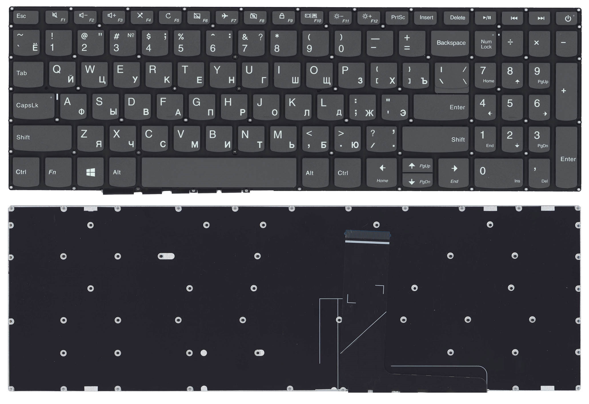 

Клавиатура для ноутбука Lenovo IdeaPad 320-15ABR 520-15IKB черная