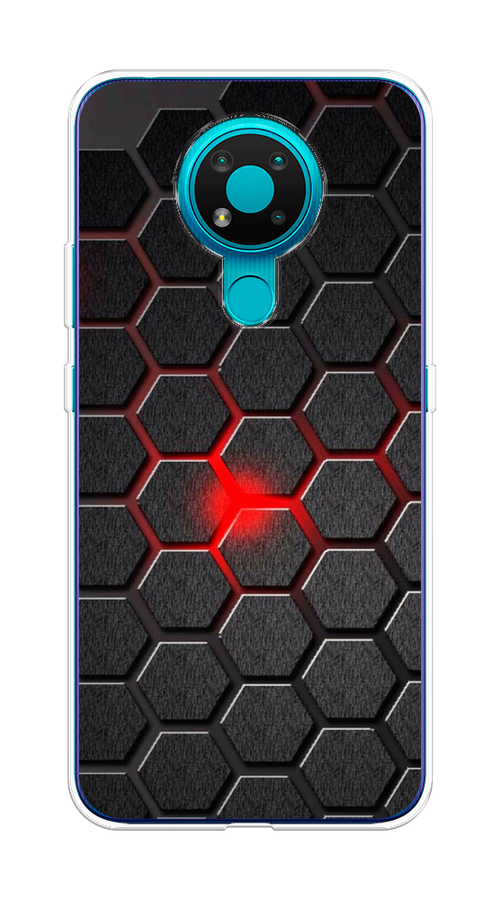 

Чехол на Nokia 3.4 "Соты красные", Красный;черный;серый, 123750-3