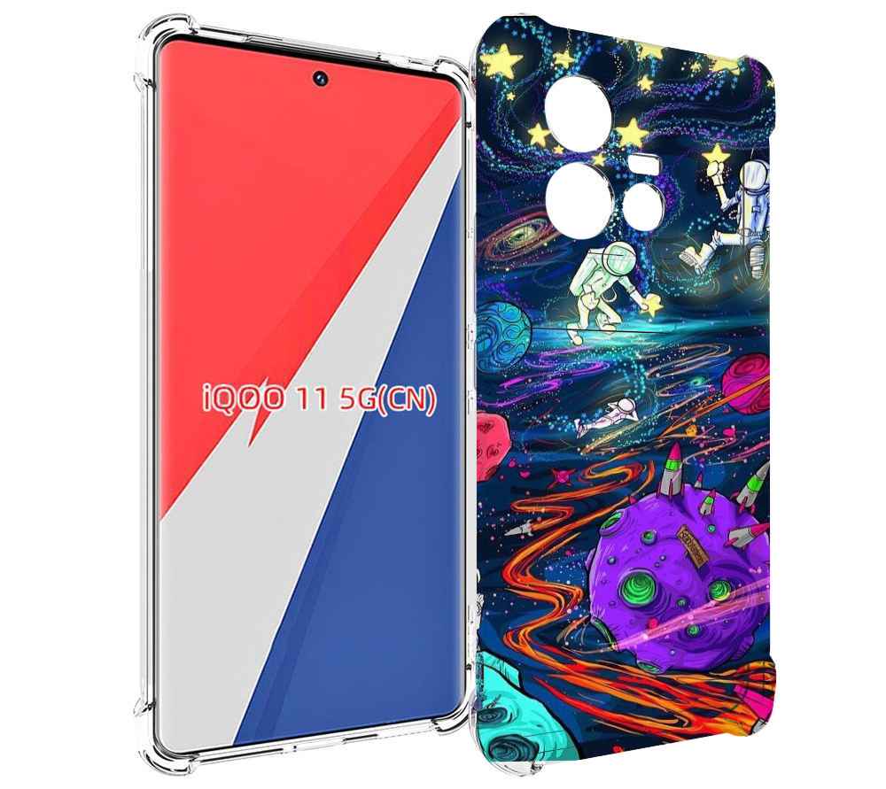 

Чехол MyPads красочный космос для Vivo iQOO 11, Прозрачный, Tocco