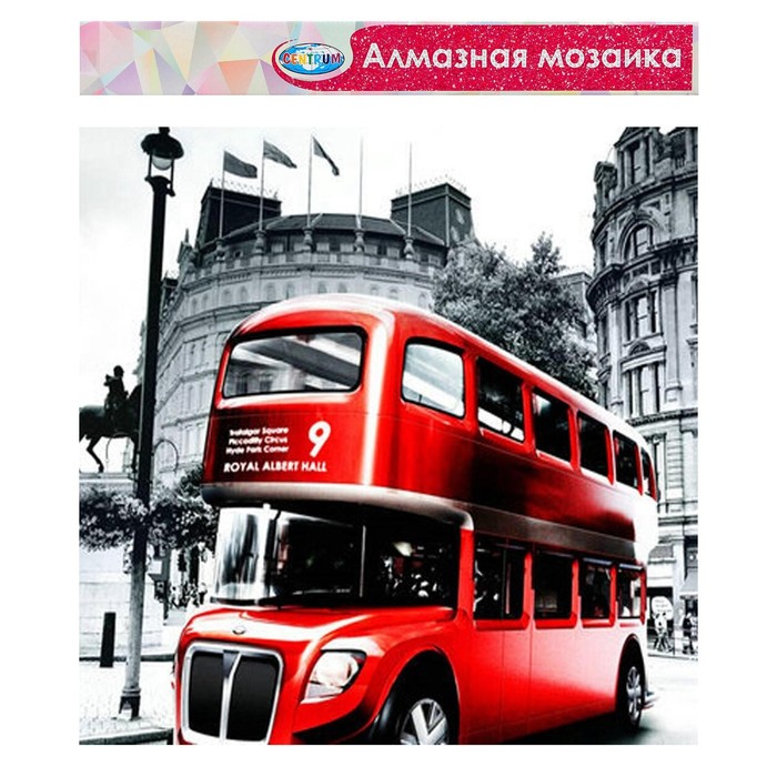 фото Алмазная мозаика centrum без подрамника, частичное заполнение автобус в лондоне 40 × 50 см