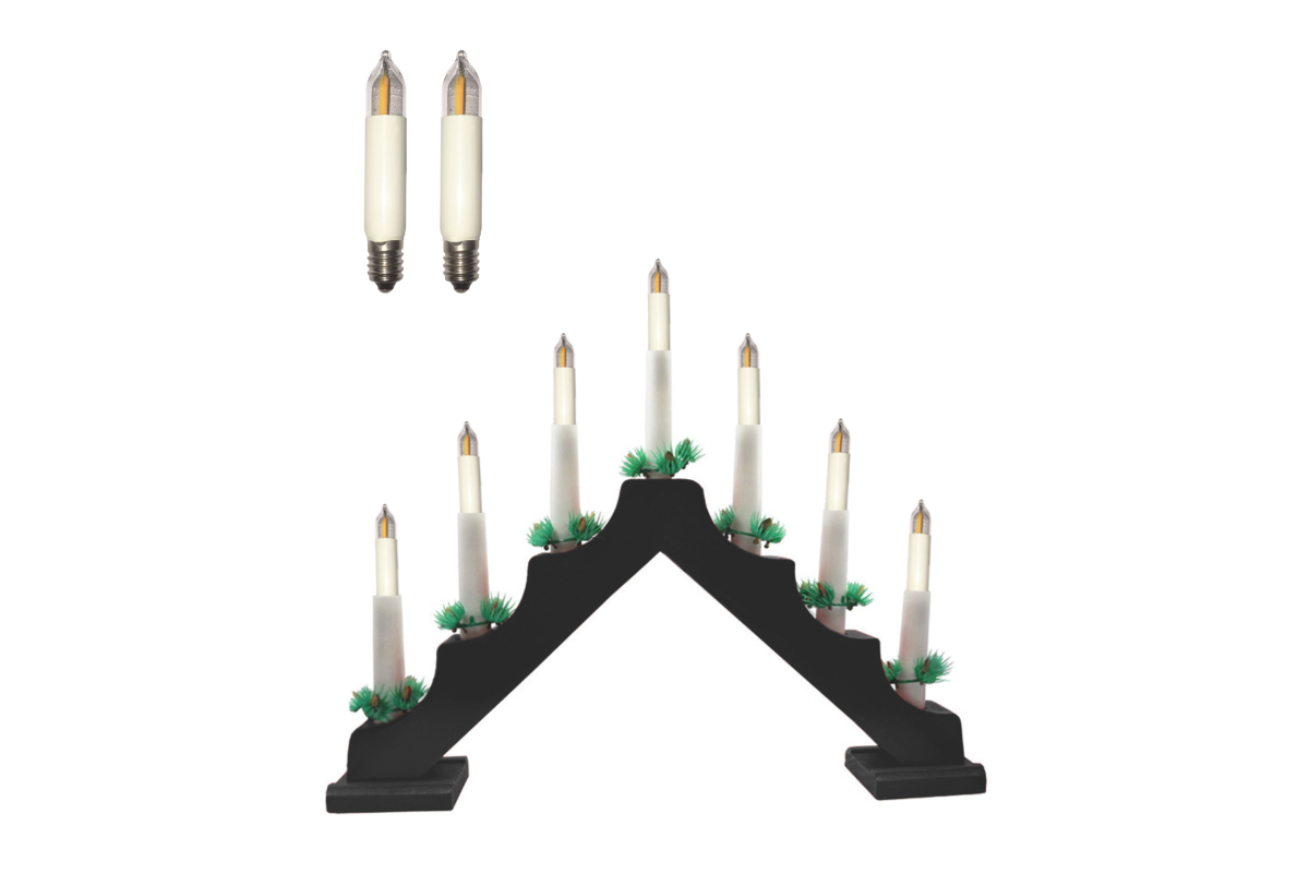 

Светильник рождественская горка c деревянной основой Mobicent MCER210855 цоколь E10, Черный, MCER210855