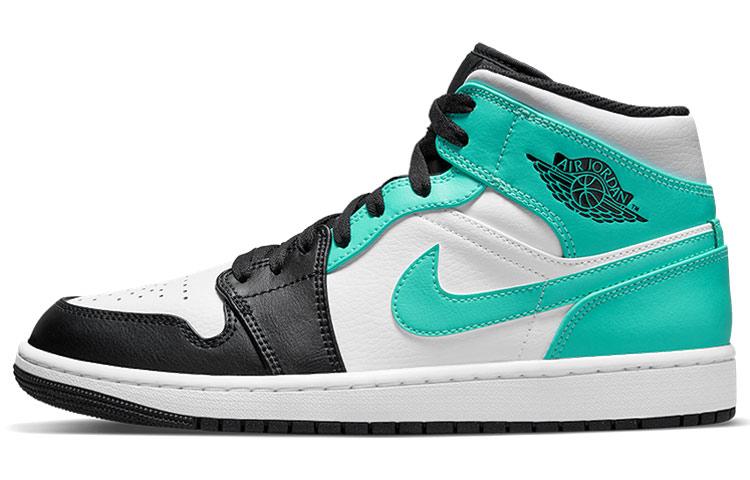

Кеды унисекс Jordan Air Jordan 1 mid island green разноцветные 44.5 EU, Разноцветный, Air Jordan 1 mid island green
