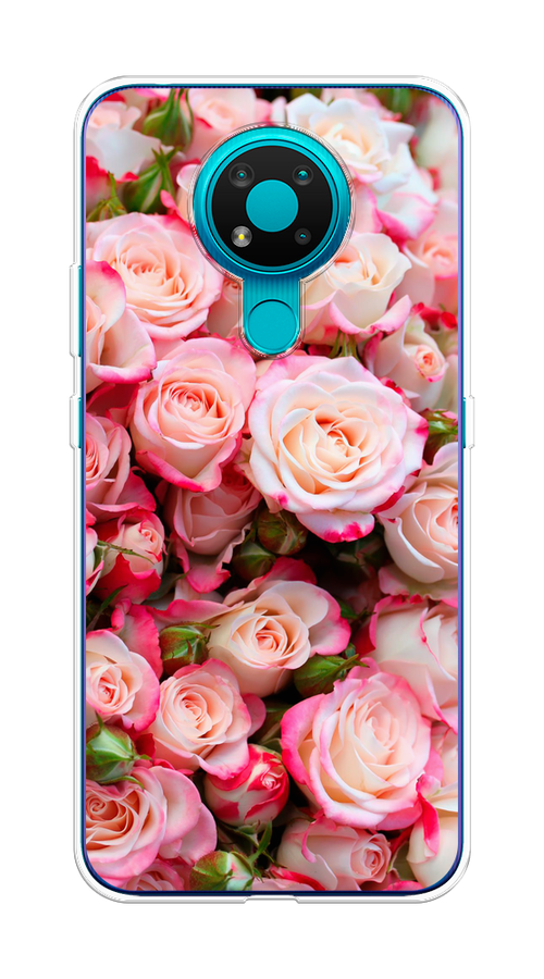 

Чехол на Nokia 3.4 "Много роз", Розовый, 123750-2