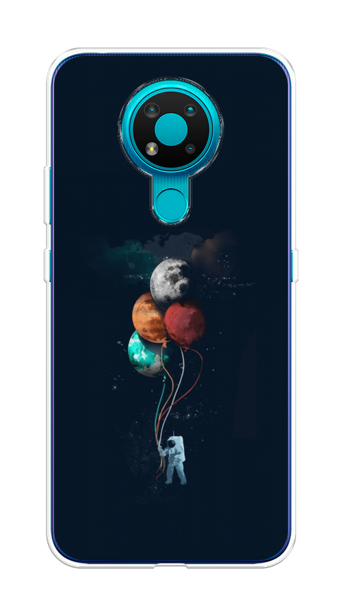 

Чехол на Nokia 3.4 "Космонавт с шариками", Разноцветный, 123750-4
