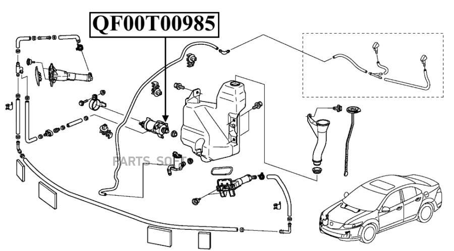 QUATTRO FRENI QF00N00090 QF00N00090 насос омывателя Honda Civic/CR-V Subaru Forester/I