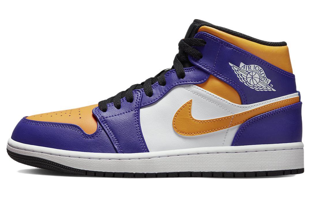 

Кеды унисекс Jordan Air Jordan 1 mid lakers синие 42 EU, Синий, Air Jordan 1 mid lakers