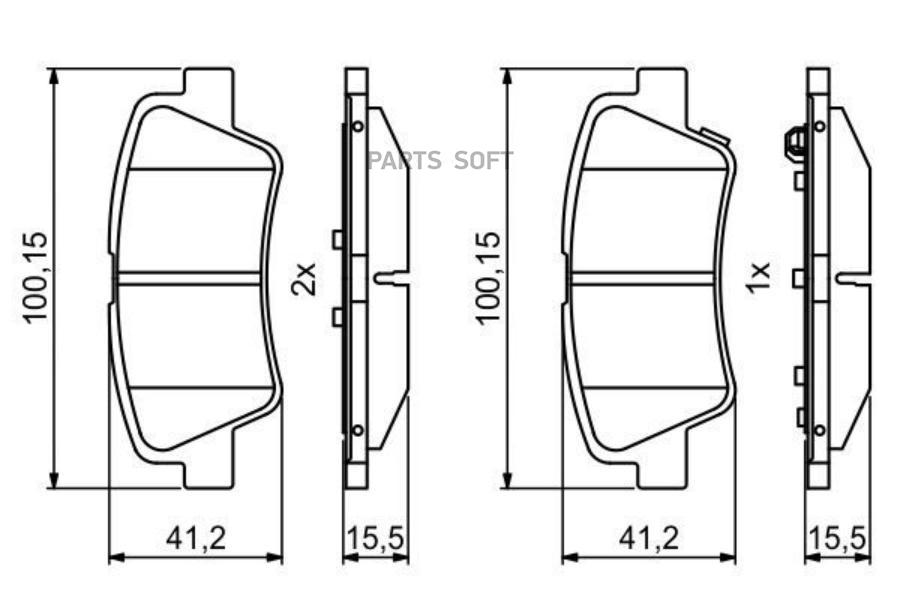 

Тормозные колодки Bosch задние дисковые 986494768