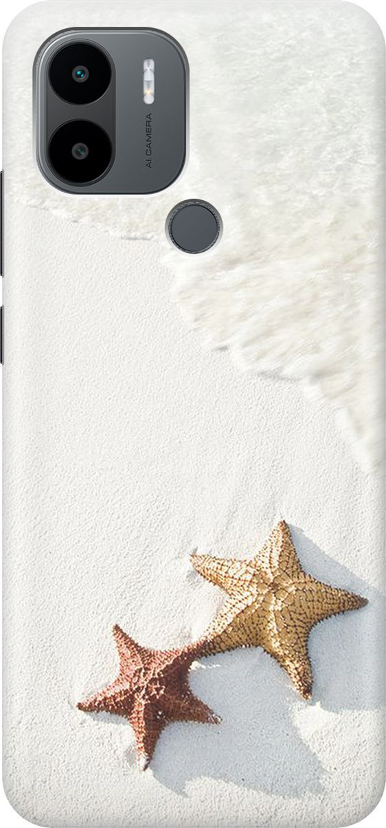

Силиконовый чехол на Xiaomi Redmi A1+ с принтом "Две морские звезды", Белый;желтый, 158128