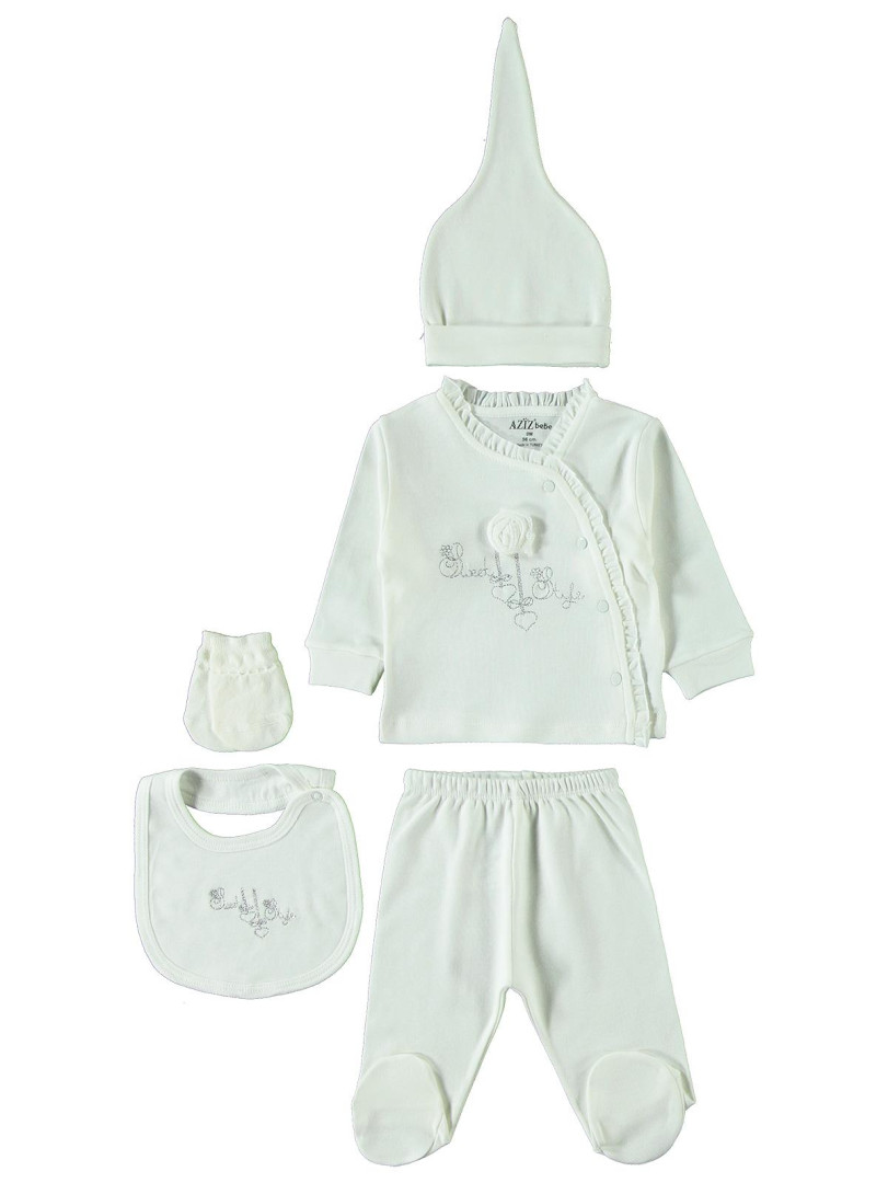 

Комплект для малыша Aziz bebe 04D405280Y21 экрю 0-3 мес (доставка из-за рубежа), 04D405280Y21