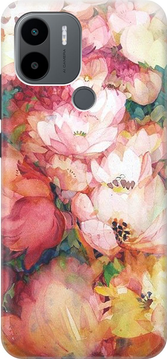 

Силиконовый чехол на Xiaomi Redmi A1+ с принтом "Яркие цветы", Белый;зеленый, 158126