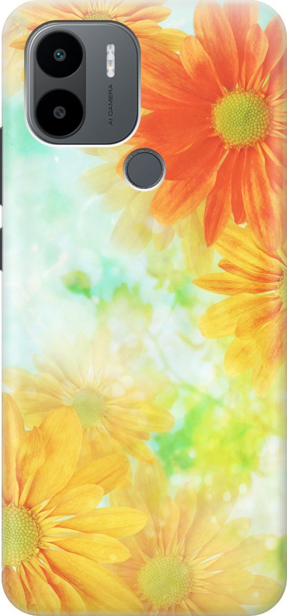 

Силиконовый чехол на Xiaomi Redmi A1+ с принтом "Оранжевые цветы", Желтый;зеленый, 158126
