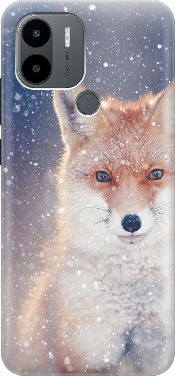 

Силиконовый чехол на Xiaomi Redmi A1+ с принтом "Лисица в снегопад", Белый;оранжевый, 158125