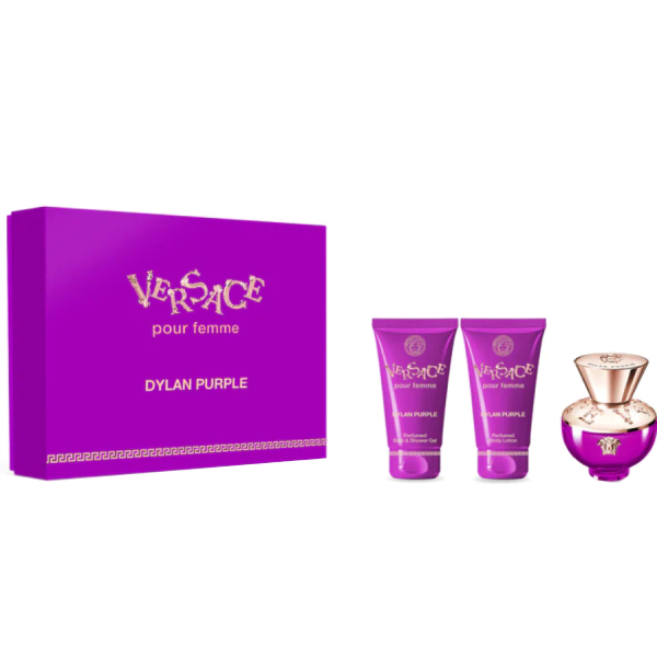 Набор Женский VERSACE Dylan Purple парфюмированная вода гель для душа и лосьон 50 мл
