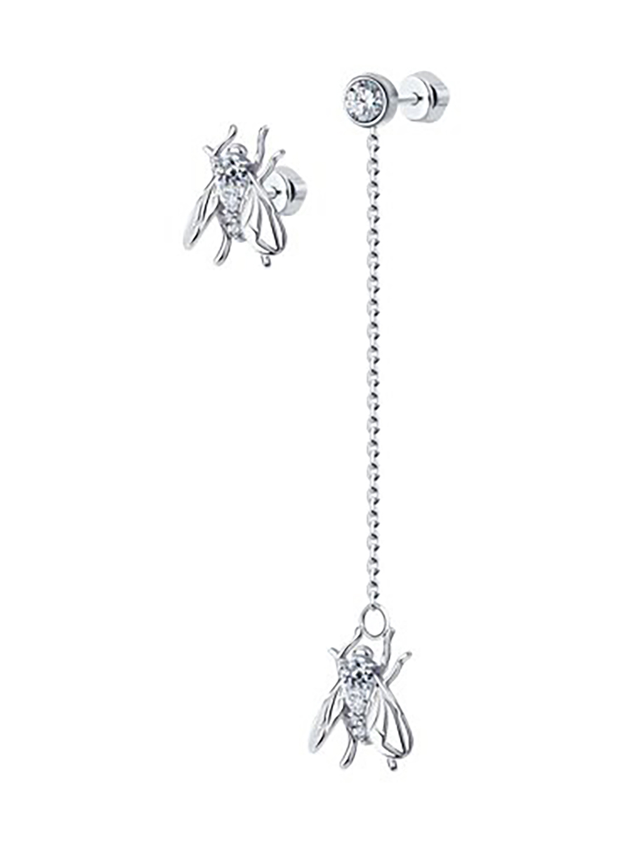 

Серьги пусеты из серебра 585Gold 702008866, фианит, 702008866