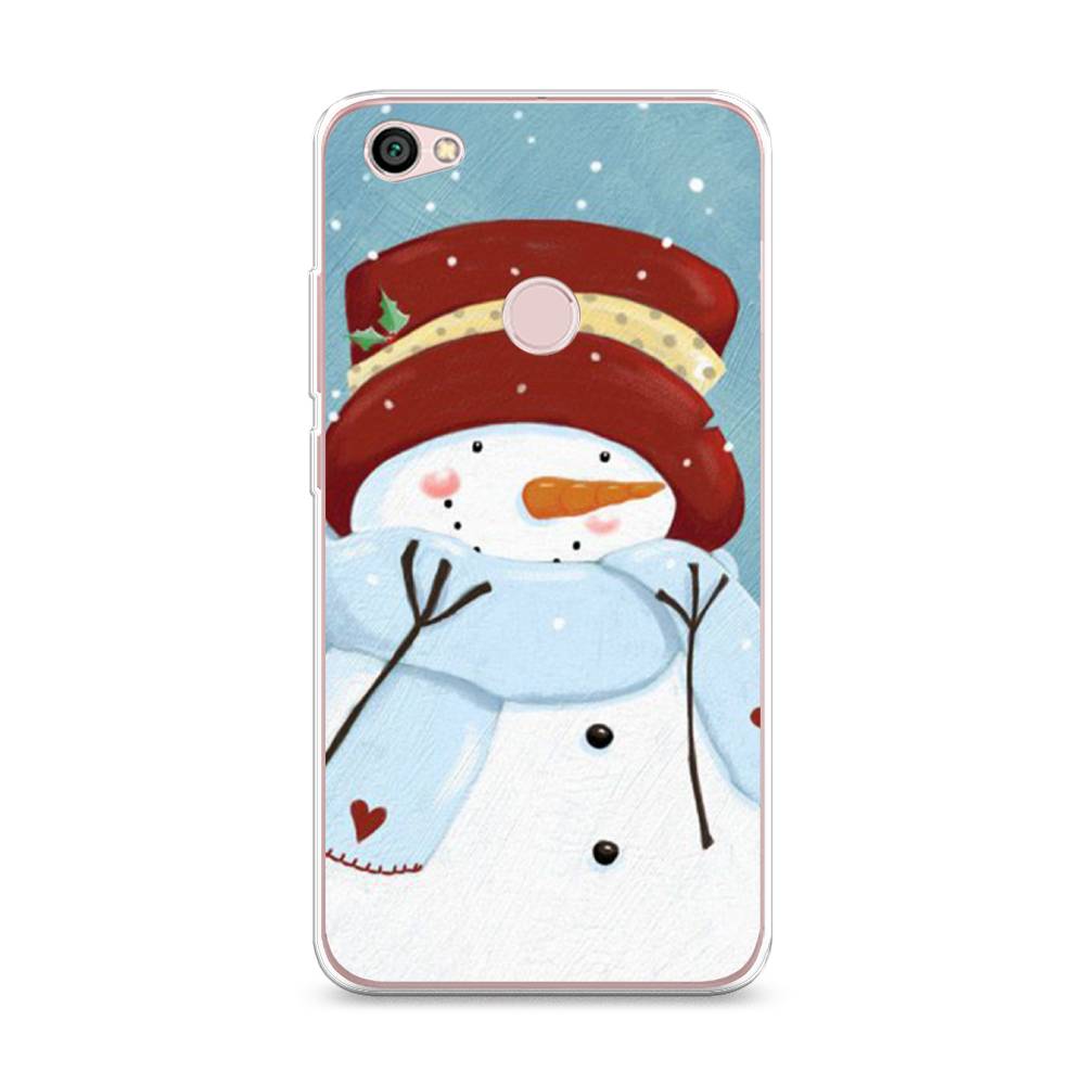 

Чехол на Xiaomi Redmi Note 5A Prime "Застенчивый снеговик", Голубой;белый;красный, 32950-5