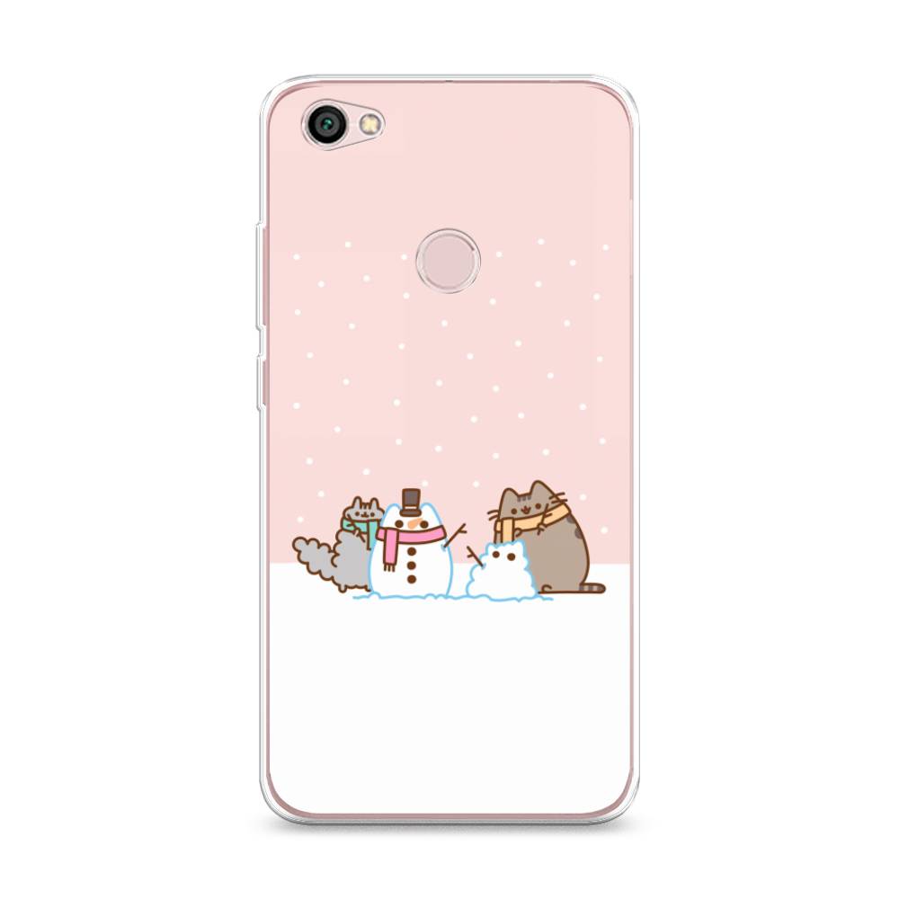 

Чехол на Xiaomi Redmi Note 5A Prime "Котики в снегу", Розовый;белый;серый, 32950-5
