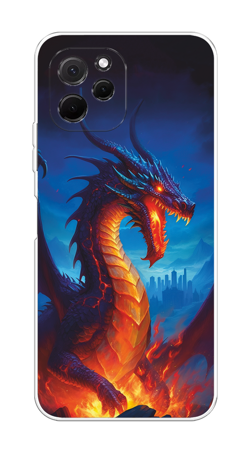 

Чехол на HuaweI Nova Y61 "Дракон над лавой", Оранжевый;коричневый;синий, 6120050-1