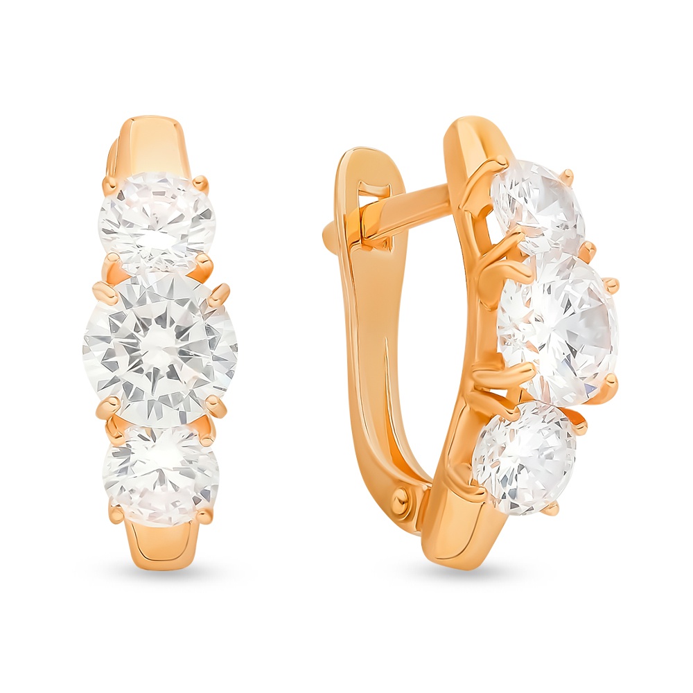 

Серьги из серебра 585Gold 702009026, фианит, 702009026