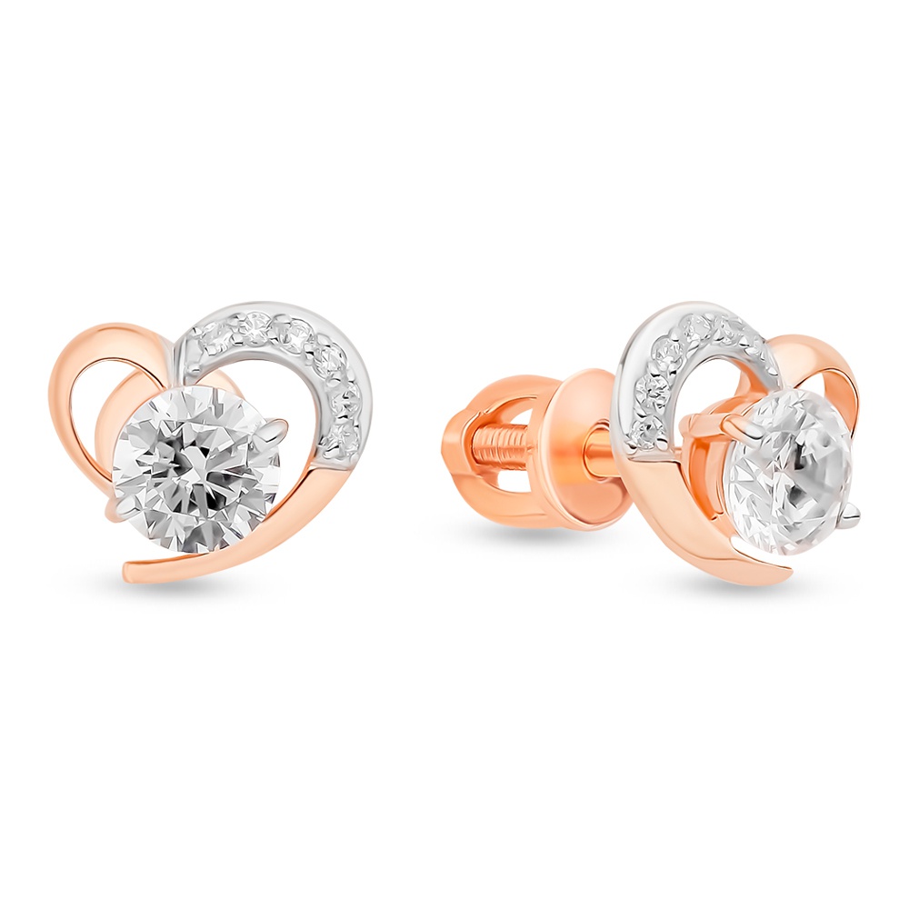 

Серьги пусеты из серебра 585Gold 702008999, фианит, 702008999