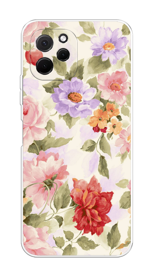

Чехол на HuaweI Nova Y61 "Акварельные пионы", Розовый;бежевый, 6120050-1