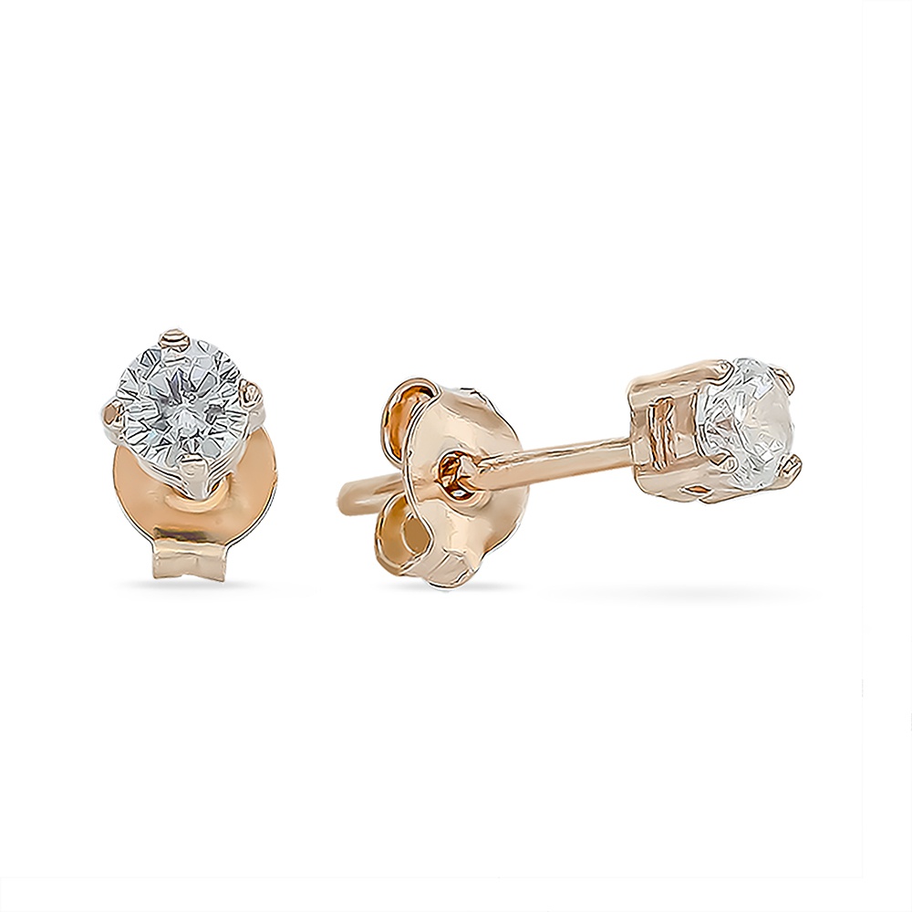 

Серьги пусеты из серебра 585Gold 702008972, фианит, 702008972