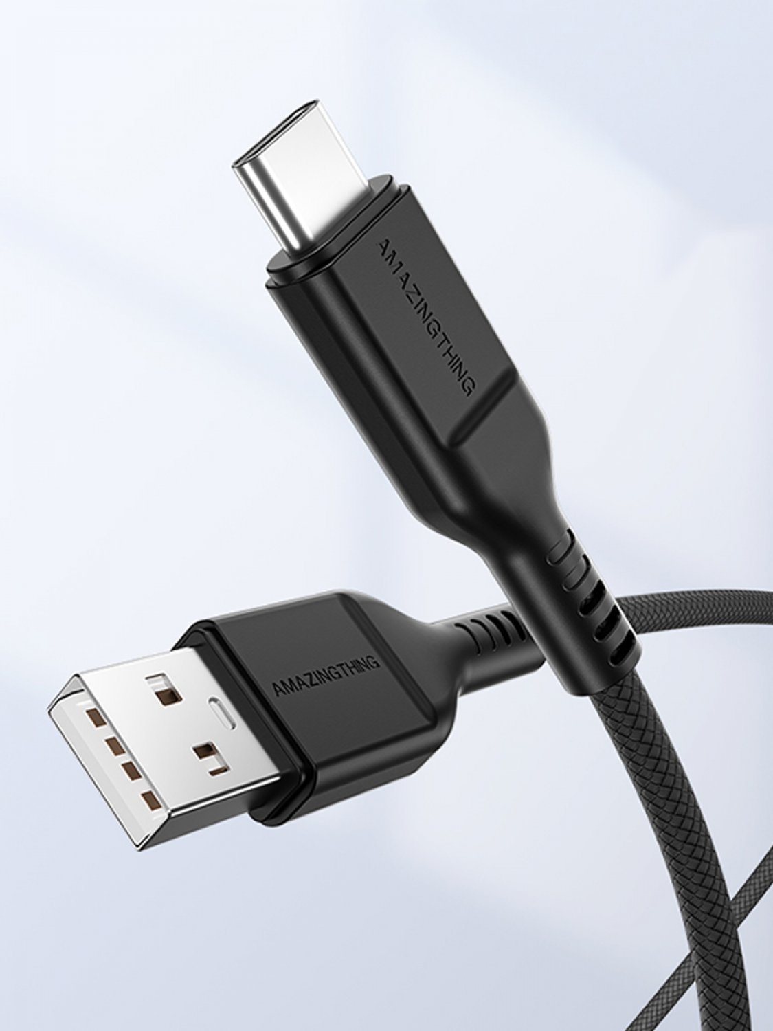Кабель USB Type C Amazingthing Thunder Pro черный 2.1 метр 3A, провод с быстрой зарядкой