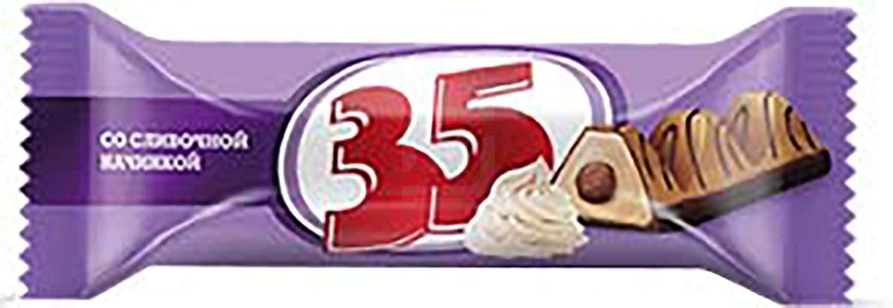 Шоколадные конфеты 35 со сливочной начинкой +-200 г