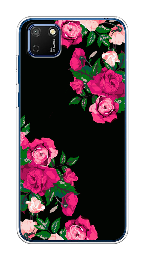 

Чехол на Honor 9S/Huawei Y5p "Розы фуксия", Черный;розовый;зеленый, 6103750-1