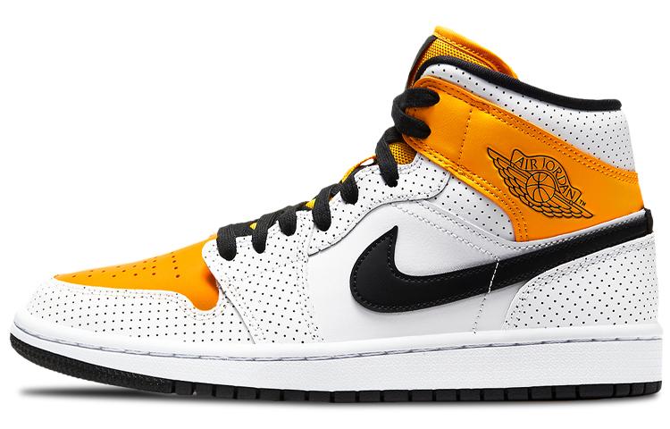 

Кеды унисекс Jordan Air Jordan 1 mid laser orange разноцветные 44.5 EU, Разноцветный, Air Jordan 1 mid laser orange