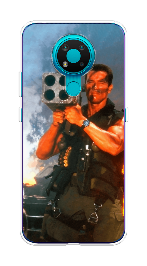 

Чехол на Nokia 3.4 "Арнольд Шварцнеггер с базукой", Голубой;коричневый, 123750-6