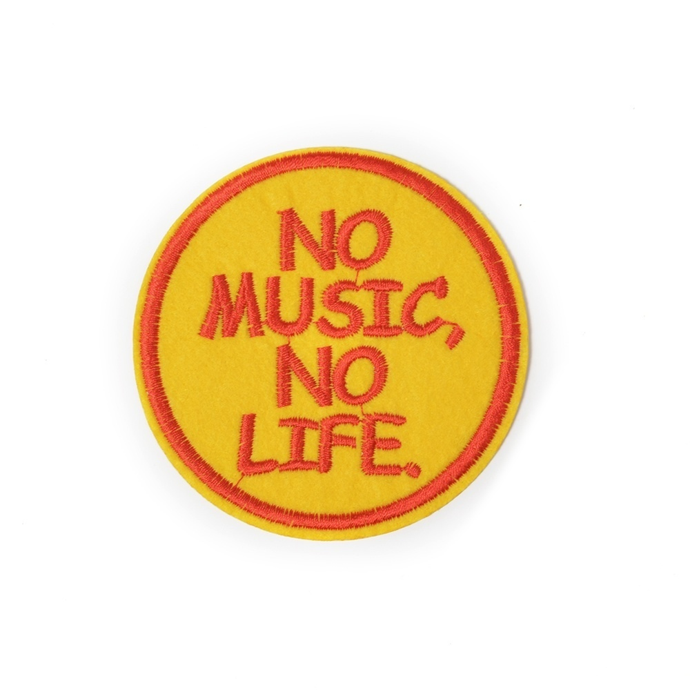 

TBY вышитая, "No music, no life", 8,3х8,3 см, 5 шт