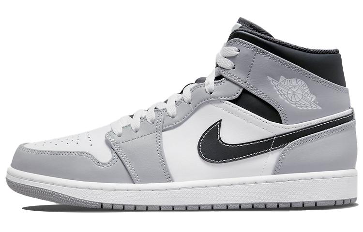 

Кеды унисекс Jordan Air Jordan 1 Mid Light Smoke Grey серые 46 EU, Серый, Air Jordan 1 Mid Light Smoke Grey