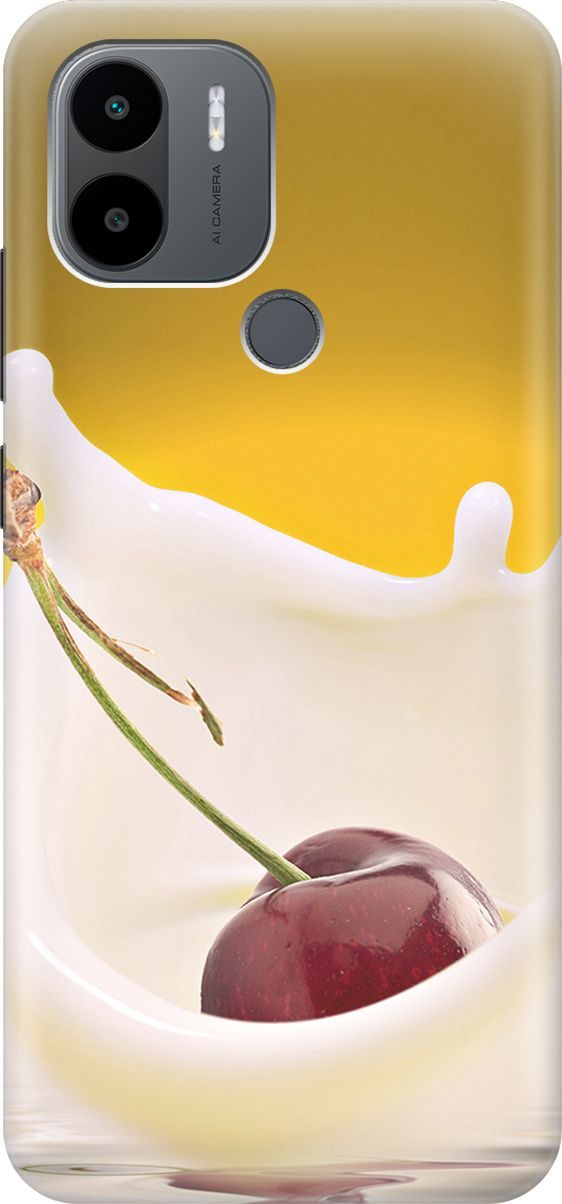 

Силиконовый чехол на Xiaomi Redmi A1+ с принтом "Ягода в молоке", Белый;желтый, 158120