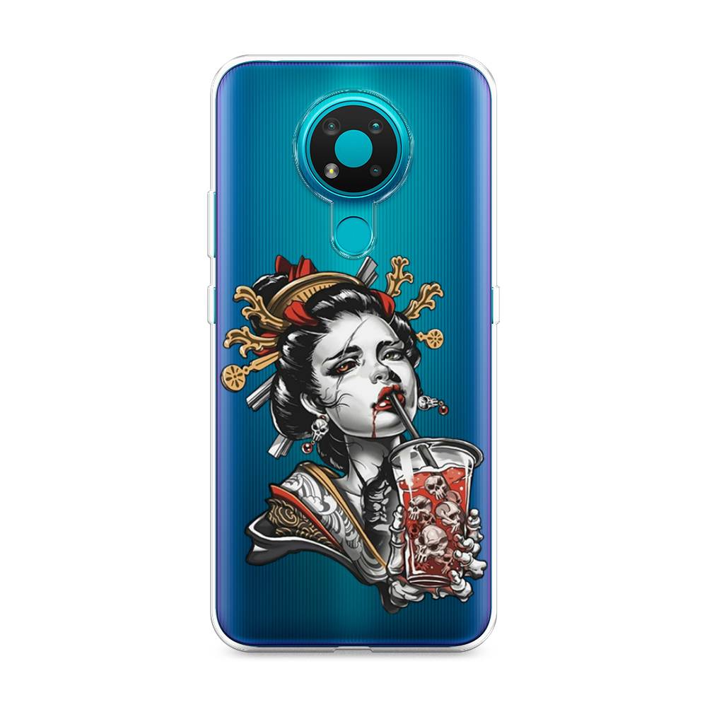 

Чехол на Nokia 3.4 "Опасная гейша", Красный;черный;серый, 123750-4
