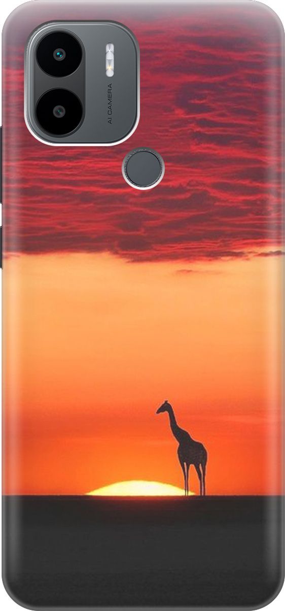 

Силиконовый чехол на Xiaomi Redmi A1+ с принтом "Закатный жираф", Оранжевый;розовый, 158125